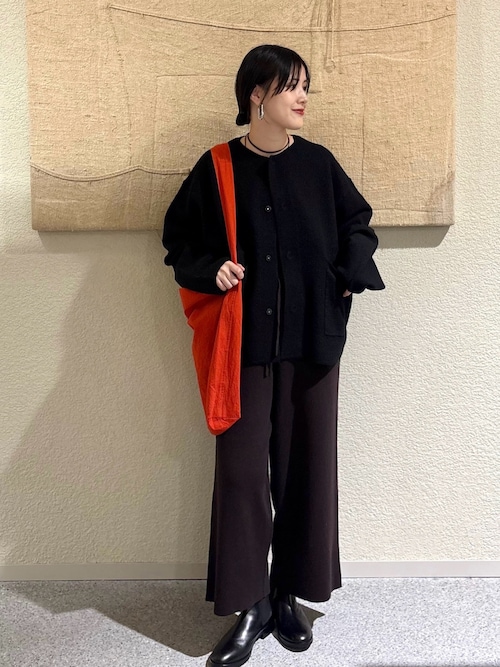 圧縮ウールショートジャケット（ノーカラージャケット）｜かぐれ