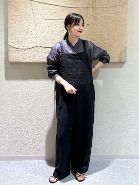 「骨格ウェーブ」｜「アイテム（オールインワン・サロペット）」を使った、saoriさん（レディース・158cm）の夏コーディネート