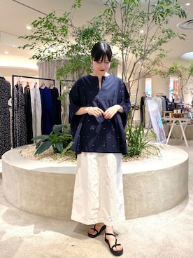 秋山 里織さん（レディース・158cm）の夏コーディネート