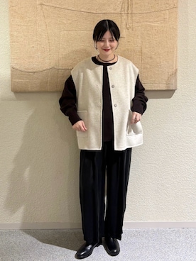 「アイテム（その他アウター）」を使った、秋山 里織さん（レディース・158cm）の秋コーディネート