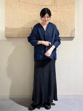 「アイテム（スカート）」を使った、秋山 里織さん（レディース・158cm）の秋コーディネート