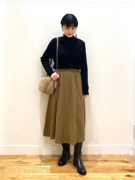 秋山 里織さん(レディース・158cm)の冬コーディネート