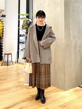 秋山 里織さん（レディース・158cm）の冬コーディネート