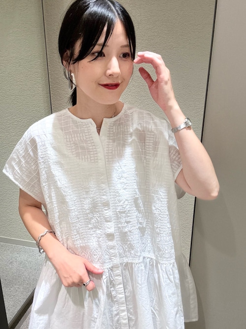 【新品】2025SS かぐれ　フロント刺繍フレンチブラウス かぐれ ブラウス シャツ フロント刺繍フレンチブラウス