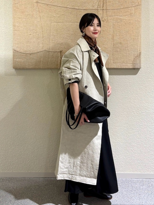 ユニセックス』コットンリネンオーバートレンチコート（トレンチ