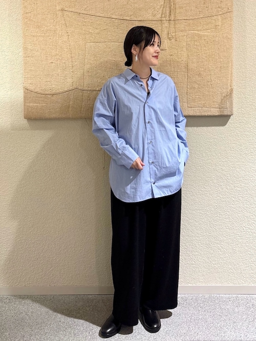 コットンストライプレギュラーシャツ