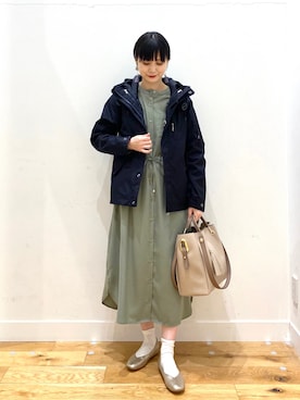 「KBF+（ケービーエフプラス）のアイテム」を使った、秋山 里織さん（レディース・158cm）の春コーディネート