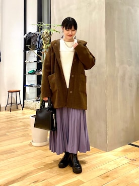 秋山 里織さん（レディース・158cm）の冬コーディネート