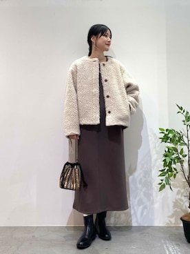 「URBAN RESEARCH DOORS(アーバンリサーチドアーズ)のアイテム(ワンピース/ドレス)」を使った、秋山 里織さん(レディース・158cm)の秋コーディネート