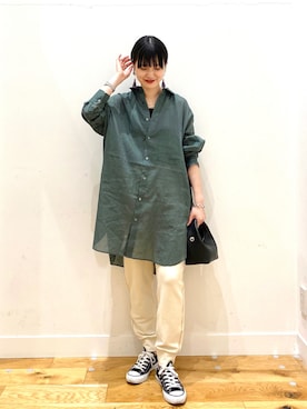 秋山 里織さん（レディース・158cm）の春コーディネート