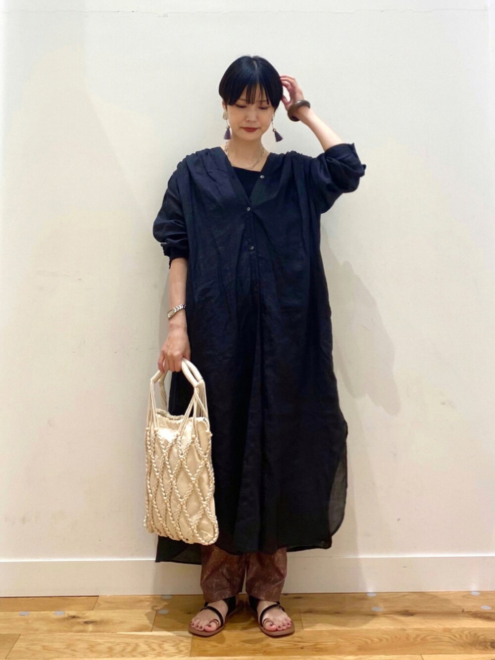 かぐれ（カグレ）の「ラミーVネックワンピース（ワンピース