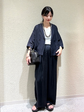 「アイテム（その他アウター）」を使った、秋山 里織さん（レディース・158cm）の夏コーディネート