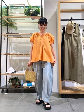 秋山 里織さん(レディース・158cm)の夏コーディネート