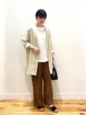 秋山 里織さん（レディース・158cm）の春コーディネート