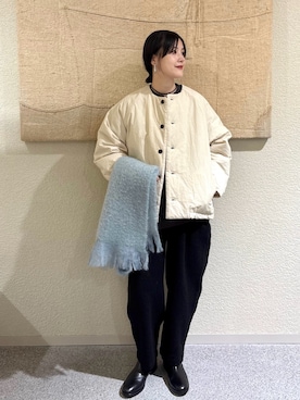 「アイテム（ブーツ）」を使った、秋山 里織さん（レディース・158cm）の冬コーディネート