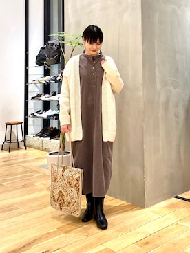 秋山 里織さん（レディース・158cm）の冬コーディネート