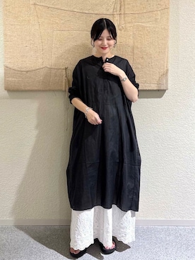 「アイテム（チュニック）」を使った、saoriさん（レディース・158cm）の夏コーディネート