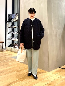 「春服デビュー宣言」｜「アイテム（ダウンジャケット/コート）」を使った、saoriさん（レディース・158cm）の春コーディネート