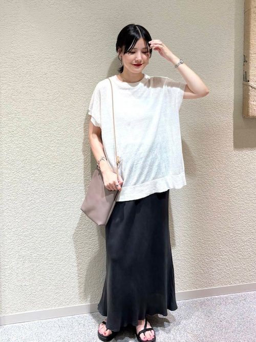 新品タグ付き　かぐれ　リネンフレンチスリーブニット　NATURAL かぐれ｜リネンフレンチスリーブニット | Rakuten Fashion(楽天