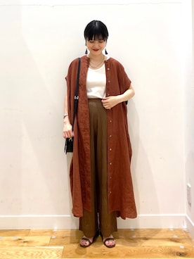「KBF+（ケービーエフプラス）のアイテム」を使った、秋山 里織さん（レディース・158cm）の春コーディネート