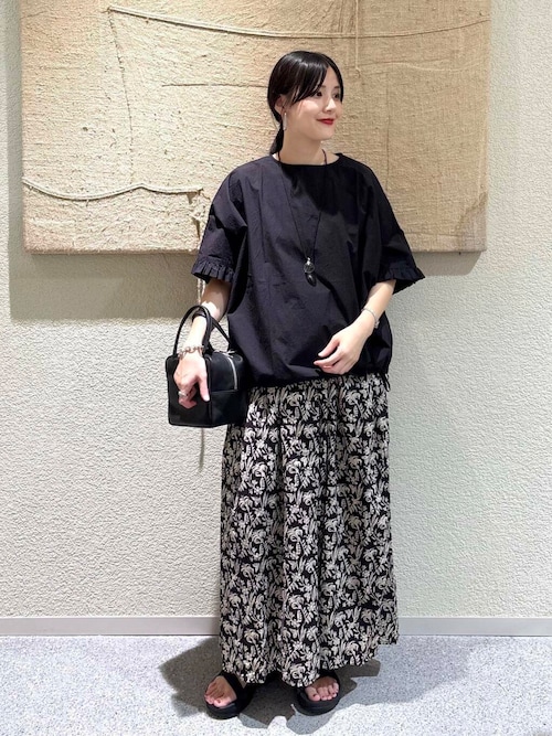 【未使用タグ付き】かぐれ　エスニックプリントコットンスカート かぐれ（カグレ）の「エスニックプリントコットンスカート