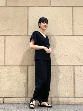 秋山 里織さん（レディース・158cm）の夏コーディネート