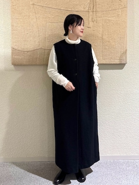 「アイテム（ワンピース）」を使った、秋山 里織さん（レディース・158cm）の秋コーディネート