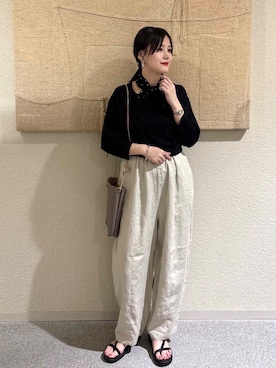 「アイテム（バンダナ/スカーフ）」を使った、saoriさん（レディース・158cm）の夏コーディネート