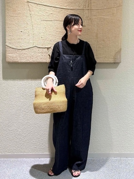 「旅行コーデ」｜「アイテム（オールインワン・サロペット）」を使った、saoriさん（レディース・158cm）の夏コーディネート