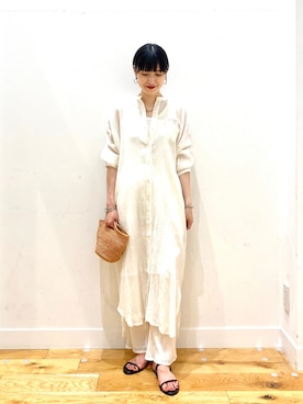 mizuiro ind crape stand collar one-pieceを使った人気