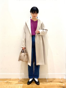 「KBF+（ケービーエフプラス）のアイテム」を使った、秋山 里織さん（レディース・158cm）の冬コーディネート