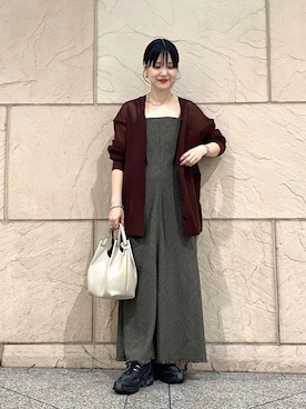 「GIANNI CHIARINI（ジャンニ キアリーニ）のアイテム（ハンドバッグ）」を使った、秋山 里織さん（レディース・158cm）の秋コーディネート