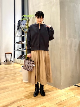 秋山 里織さん（レディース・158cm）の冬コーディネート