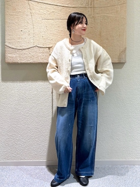 「アイテム（バレエシューズ）」を使った、秋山 里織さん（レディース・158cm）の秋コーディネート