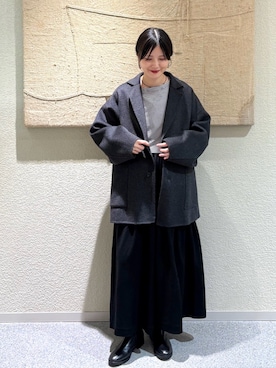 「アイテム（テーラードジャケット）」を使った、秋山 里織さん（レディース・158cm）の秋コーディネート