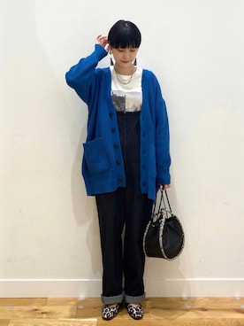 「EKAL（エカル）のアイテム（オールインワン・サロペット）」を使った、saoriさん（レディース・158cm）の秋コーディネート