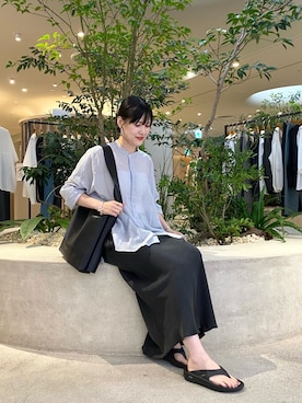 「URBAN RESEARCH ROSSO WOMEN（アーバンリサーチ　ロッソ）のアイテム」を使った、秋山 里織さん（レディース・158cm）の夏コーディネート