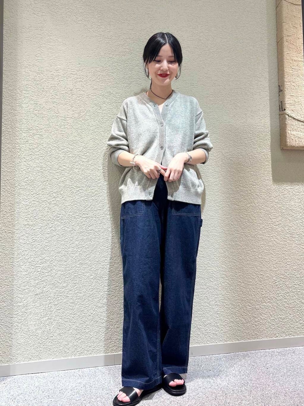 かぐれコットンリネンデニムペインターパンツ