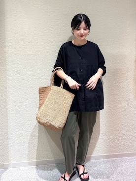 2WAY仕様』 ジャガードパッチワークブラウスを使った人気ファッション