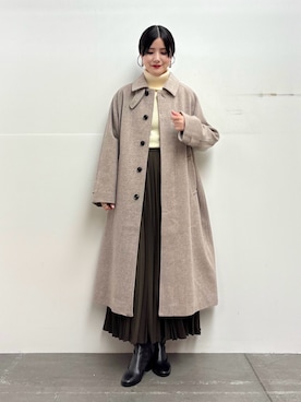 「冬服」｜「アイテム（その他アウター）」を使った、秋山 里織さん（レディース・158cm）の冬コーディネート