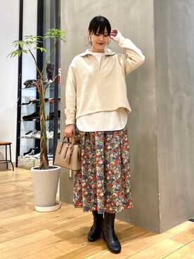秋山 里織さん（レディース・158cm）の冬コーディネート