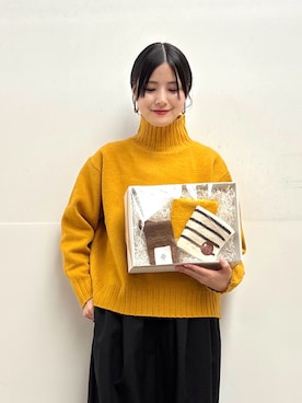 「タートルネック」｜「アイテム（その他シューズ）」を使った、saoriさん（レディース・158cm）の冬コーディネート