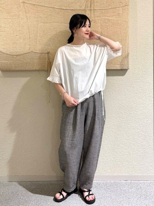 クロップドチェックパンツ