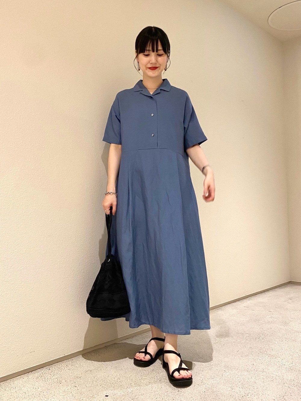 かぐれリヨセルリネン半袖ワンピース