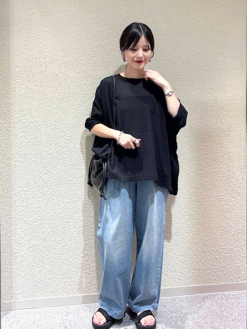 フェードデニムイージーパンツ