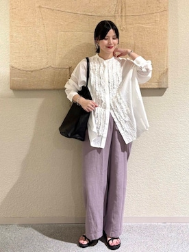 秋山 里織さん（レディース・158cm）の夏コーディネート