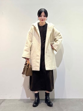 秋山 里織さん（レディース・158cm）の冬コーディネート