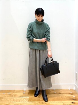 秋山 里織さん（レディース・158cm）の冬コーディネート