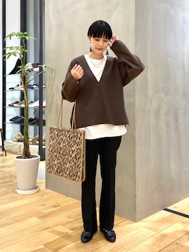 秋山 里織さん(レディース・158cm)の秋コーディネート