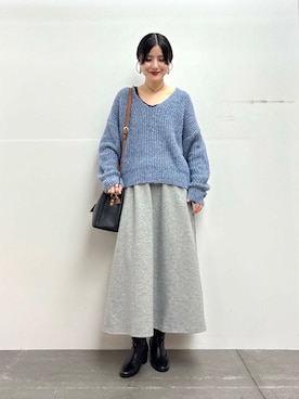 秋山 里織さん（レディース・158cm）の冬コーディネート